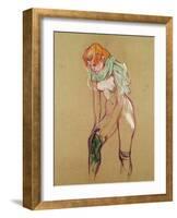 Woman Pulling up Her Stocking, 1894-Henri de Toulouse-Lautrec-Framed Giclee Print