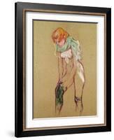 Woman Pulling up Her Stocking, 1894-Henri de Toulouse-Lautrec-Framed Giclee Print