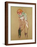 Woman Pulling up Her Stocking, 1894-Henri de Toulouse-Lautrec-Framed Giclee Print