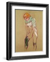 Woman Pulling up Her Stocking, 1894-Henri de Toulouse-Lautrec-Framed Giclee Print