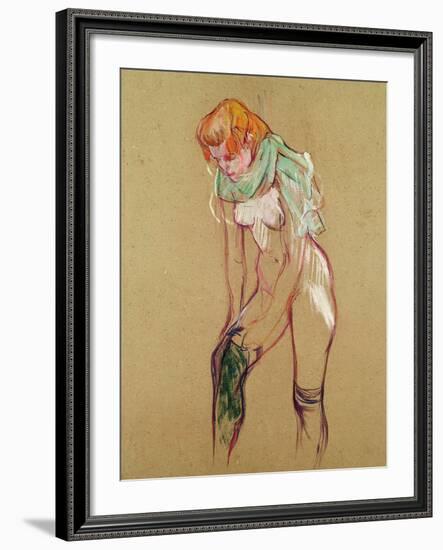 Woman Pulling up Her Stocking, 1894-Henri de Toulouse-Lautrec-Framed Giclee Print