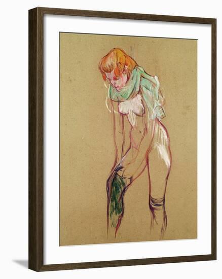 Woman Pulling up Her Stocking, 1894-Henri de Toulouse-Lautrec-Framed Giclee Print