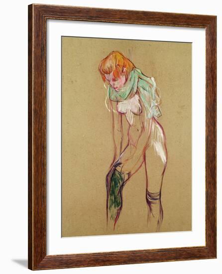 Woman Pulling up Her Stocking, 1894-Henri de Toulouse-Lautrec-Framed Giclee Print