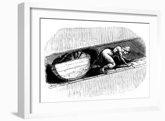 Woman 'Putter' Dragging a Sledge of Coal Along a Narrow Seam, South Wales, C1848-null-Framed Giclee Print