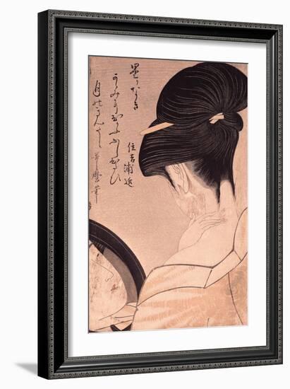 Woman Putting on Make-Up-Kitagawa Utamaro-Framed Giclee Print