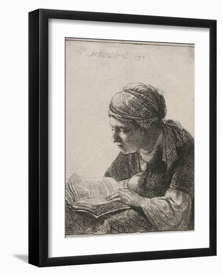 Woman Reading, 1634-Rembrandt van Rijn-Framed Giclee Print