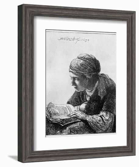 Woman Reading, 1634-Rembrandt van Rijn-Framed Giclee Print