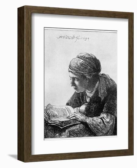 Woman Reading, 1634-Rembrandt van Rijn-Framed Giclee Print