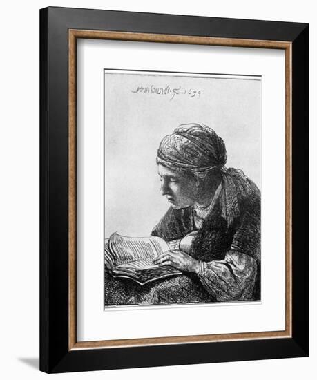 Woman Reading, 1634-Rembrandt van Rijn-Framed Giclee Print