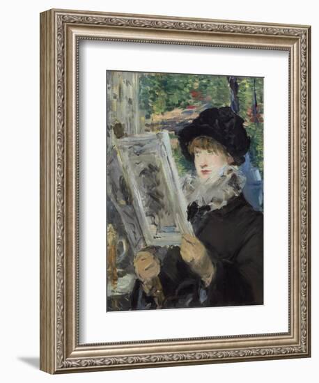 Woman Reading, 1880-1881, by Edouard Manet, 1832-1883.-Edouard Manet-Framed Art Print