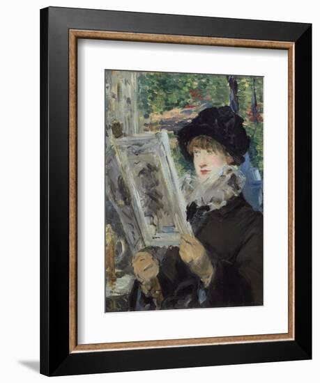 Woman Reading, 1880-1881, by Edouard Manet, 1832-1883.-Edouard Manet-Framed Art Print