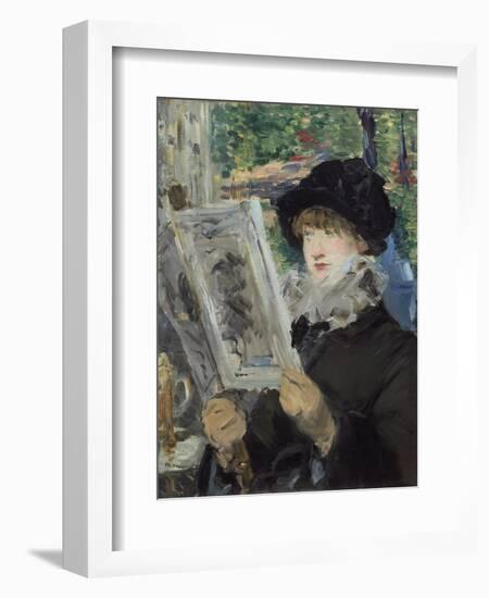 Woman Reading, 1880-1881, by Edouard Manet, 1832-1883.-Edouard Manet-Framed Art Print