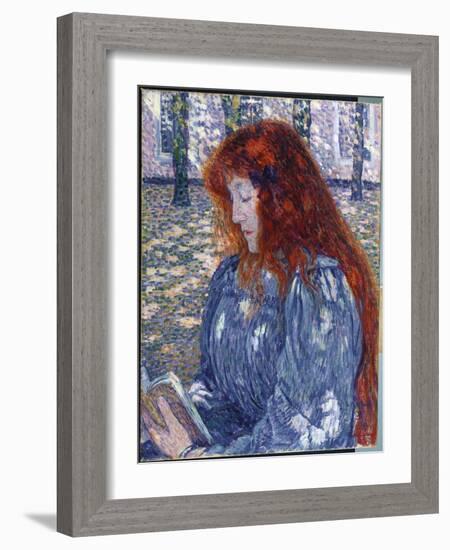 Woman Reading, 1899-Théo van Rysselberghe-Framed Giclee Print