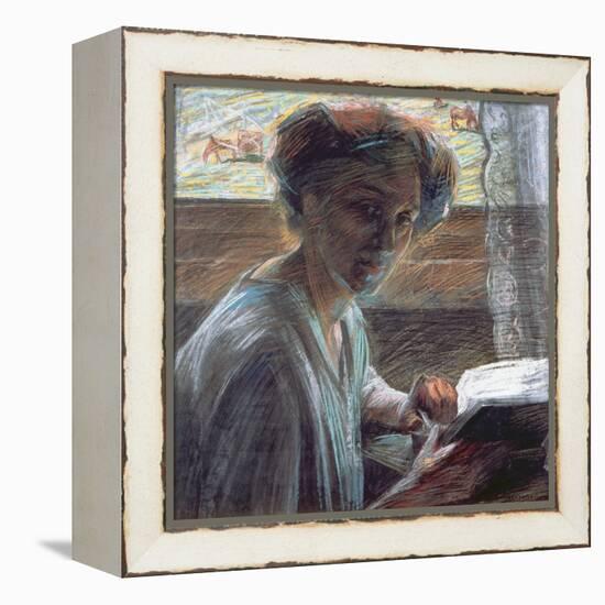 Woman Reading, 1909-Umberto Boccioni-Framed Premier Image Canvas