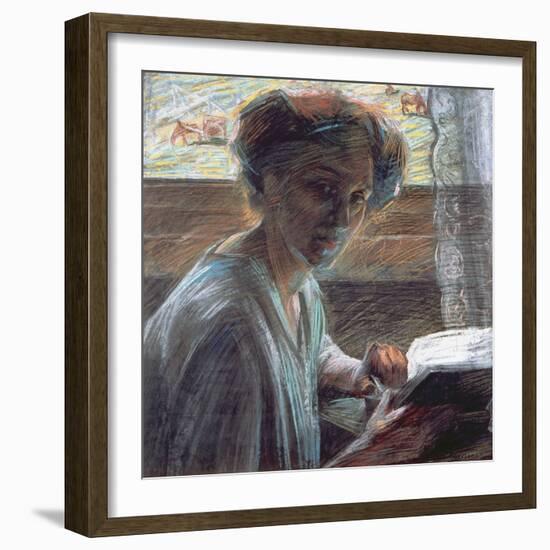 Woman Reading, 1909-Umberto Boccioni-Framed Giclee Print