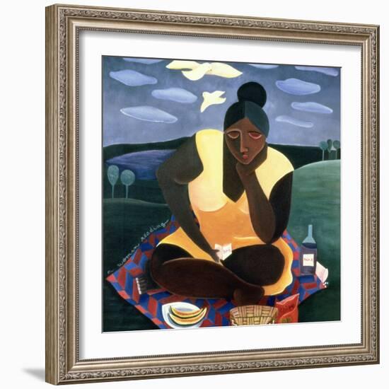 Woman Reading, 1997-Laura James-Framed Giclee Print