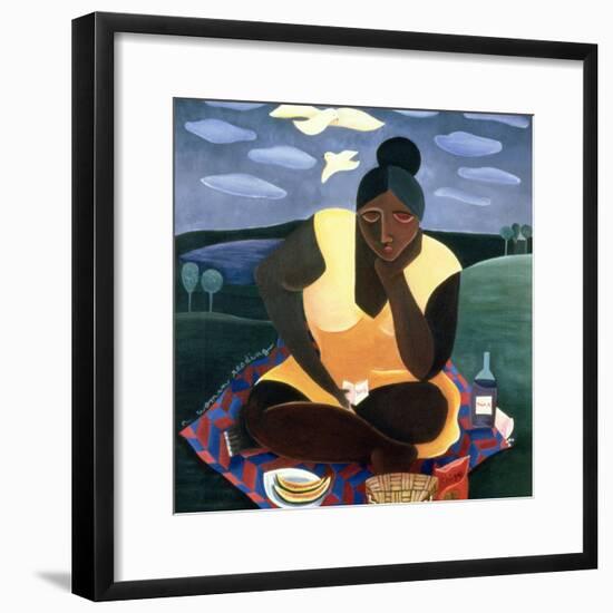 Woman Reading, 1997-Laura James-Framed Giclee Print