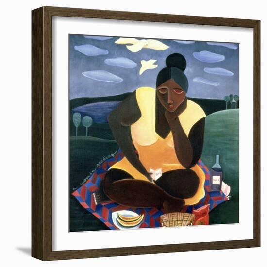 Woman Reading, 1997-Laura James-Framed Giclee Print