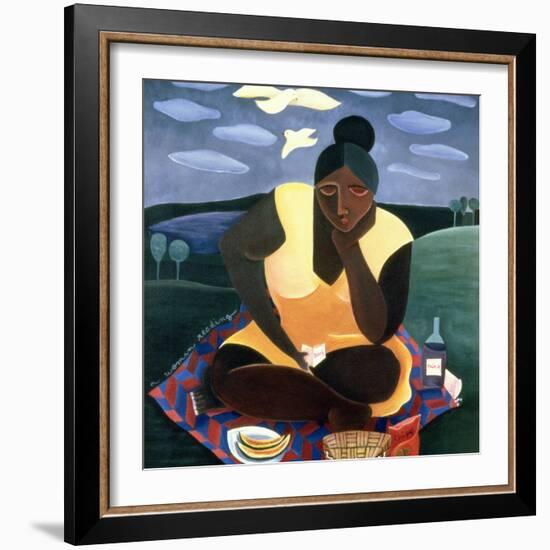 Woman Reading, 1997-Laura James-Framed Giclee Print