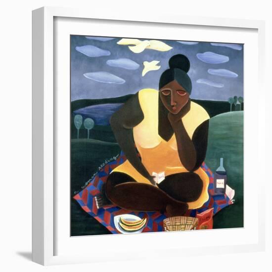 Woman Reading, 1997-Laura James-Framed Giclee Print