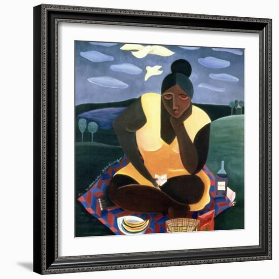 Woman Reading, 1997-Laura James-Framed Giclee Print