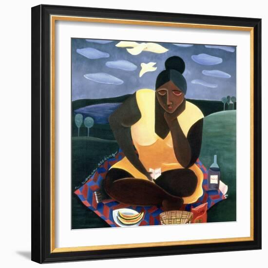 Woman Reading, 1997-Laura James-Framed Giclee Print