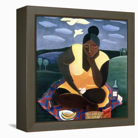 Woman Reading, 1997-Laura James-Framed Premier Image Canvas