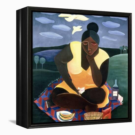 Woman Reading, 1997-Laura James-Framed Premier Image Canvas