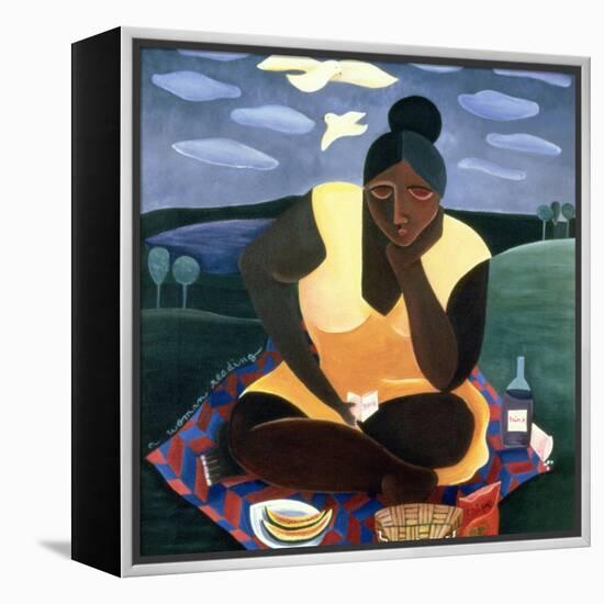 Woman Reading, 1997-Laura James-Framed Premier Image Canvas