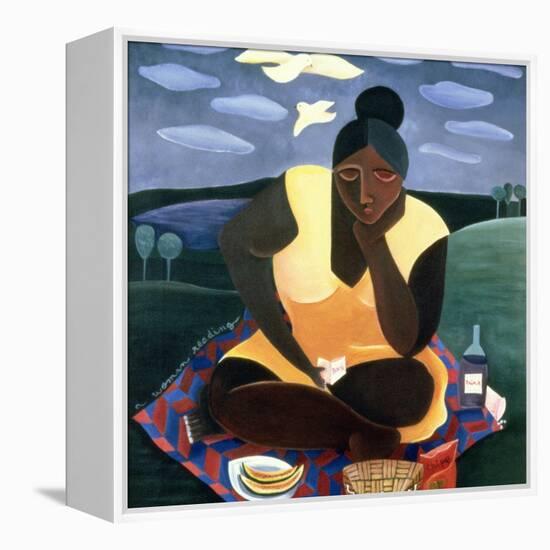 Woman Reading, 1997-Laura James-Framed Premier Image Canvas