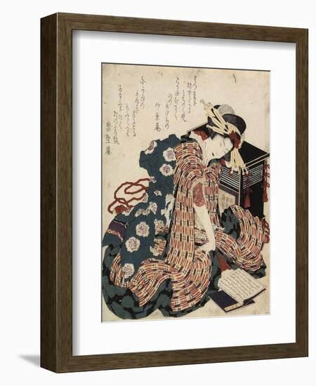 Woman Reading a Book, 1822-Katsushika Hokusai-Framed Giclee Print