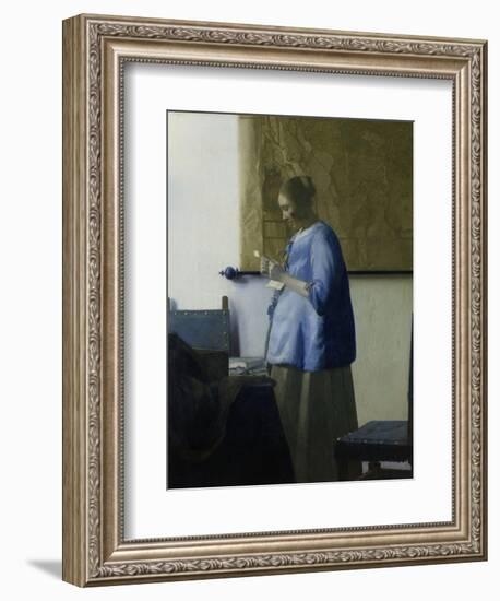 Woman Reading a Letter, 1663-Johannes Vermeer-Framed Art Print