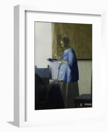 Woman Reading a Letter, 1663-Johannes Vermeer-Framed Art Print