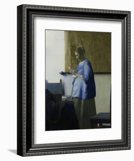 Woman Reading a Letter, 1663-Johannes Vermeer-Framed Art Print