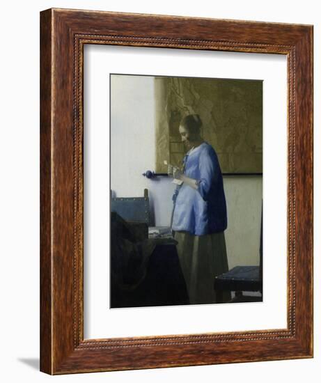 Woman Reading a Letter, 1663-Johannes Vermeer-Framed Premium Giclee Print