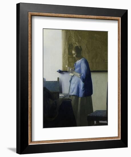 Woman Reading a Letter, 1663-Johannes Vermeer-Framed Premium Giclee Print