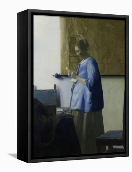 Woman Reading a Letter, 1663-Johannes Vermeer-Framed Stretched Canvas