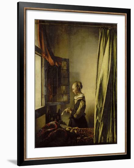 Woman Reading a Letter at an Open Window-Johannes Vermeer-Framed Giclee Print