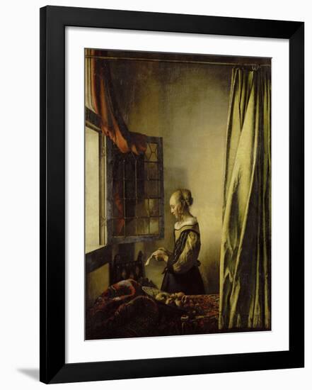 Woman Reading a Letter at an Open Window-Johannes Vermeer-Framed Giclee Print