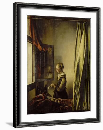 Woman Reading a Letter at an Open Window-Johannes Vermeer-Framed Giclee Print