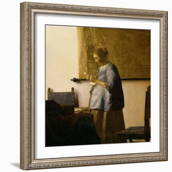 Woman Reading a Letter, circa 1662-63-Johannes Vermeer-Framed Giclee Print