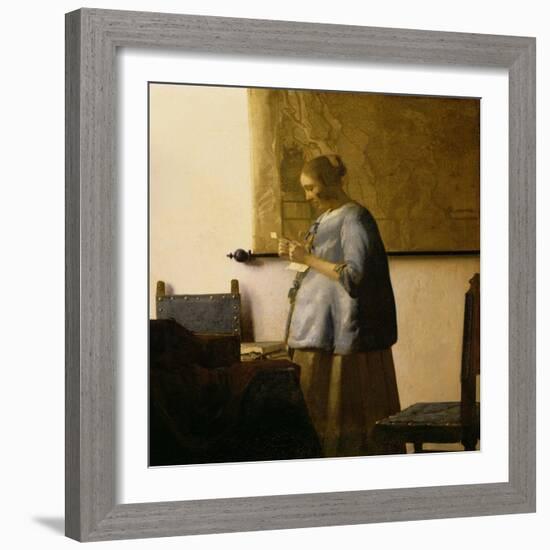 Woman Reading a Letter, circa 1662-63-Johannes Vermeer-Framed Giclee Print