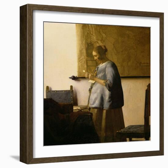 Woman Reading a Letter, circa 1662-63-Johannes Vermeer-Framed Giclee Print