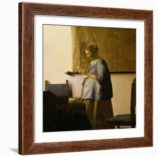 Woman Reading a Letter, circa 1662-63-Johannes Vermeer-Framed Giclee Print