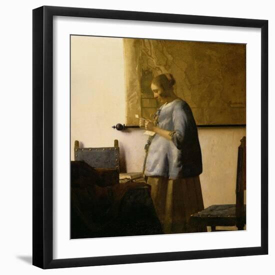 Woman Reading a Letter, circa 1662-63-Johannes Vermeer-Framed Giclee Print