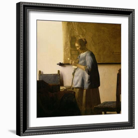 Woman Reading a Letter, circa 1662-63-Johannes Vermeer-Framed Giclee Print
