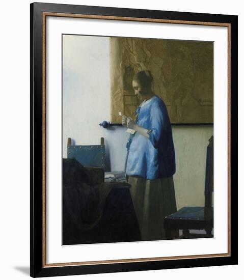 Woman Reading a Letter-Jan Vermeer-Framed Premium Giclee Print