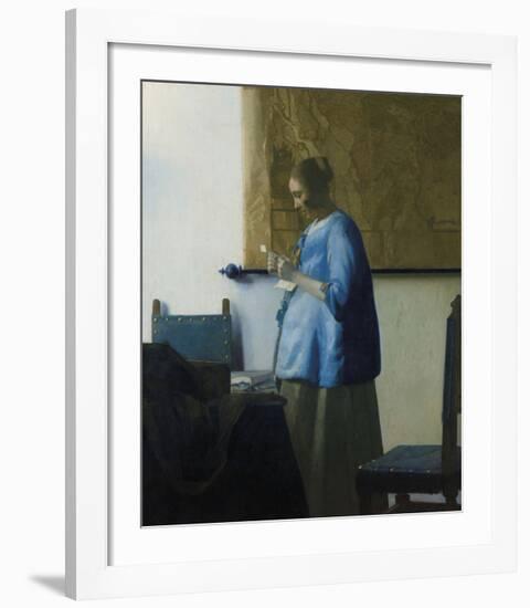 Woman Reading a Letter-Jan Vermeer-Framed Premium Giclee Print