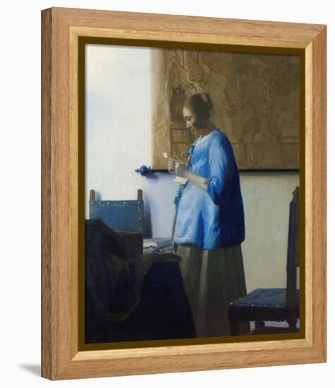 Woman Reading a Letter-Johannes Vermeer-Framed Stretched Canvas