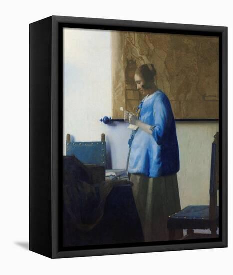 Woman Reading a Letter-Johannes Vermeer-Framed Stretched Canvas